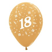 Metallic Gold 18 12in. Latex Balloons Pk 6