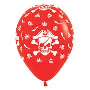 Red Latex Pirate Theme Balloons Pk 10