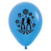Neon Blue Disco Latex Balloons Pk 6