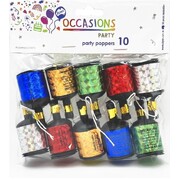 Multi Colour Prismatic Party Poppers Pk 10