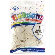 Balloons Standard 25cm White Pk15 