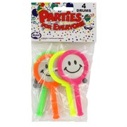 Party Favours - Drums (Assorted Colours) Pk 4 
