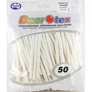 White Modelling Balloons (Pk 50) 
