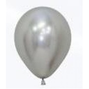 Silver Reflex/Chrome Latex Balloons (5in, 12cm) Pk 50