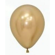 Gold Reflex/Chrome Latex Balloons (5in, 12cm) Pk 50