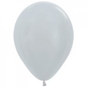 Pearl Satin Silver Latex Balloons (12in 30cm) Pk 100