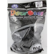 Metallic Black Latex Balloons (12in - 30cm) Pk 100