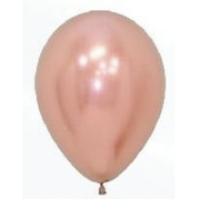 Rose Gold Reflex/Chrome Latex Balloons (12in, 30cm) Pk 12