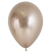 Champagne Reflex/Chrome Latex Balloons (12in, 30cm) Pk 12