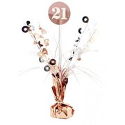 Rose Gold 21 Birthday Balloon Centrepiece Weight Pk 1