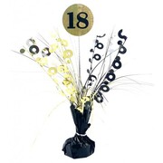 Black & Gold 18th Birthday Balloon Weight Centrepiece
