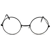Adult Costume Round Wizard Glasses Clear Lenses