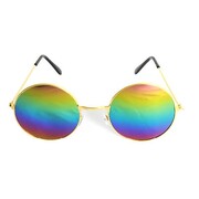 Rainbow Mirrored Lens 1960s Lennon Party Glasses