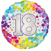 Colourful Confetti 18th Birthday Foil Balloon (18in/45.7cm) Pk 1