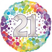 Colourful Confetti 21st Birthday Foil Balloon (18in/45.7cm) Pk 1