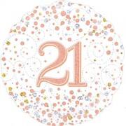 21 Sparkling Rose Gold Fizz 18in. Foil Balloon Pk 1