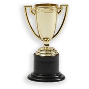 Gold & Black Plastic Mini Trophy Trophies (Pk 8)