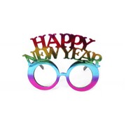 Metallic Rainbow Happy New Year Novelty Glasses