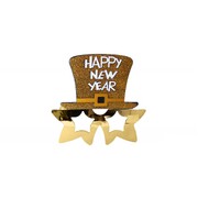 Gold Glitter Happy New Year Top Hat Novelty Glasses