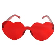 Red Love Heart Shaped Novelty Glasses