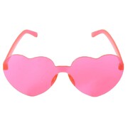 Pink Love Heart Shaped Novelty Glasses