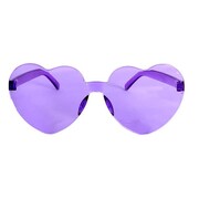 Purple Love Heart Shaped Novelty Glasses