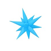 Air-Fill Neon Azure Blue Spike Star Foil Balloon 65cm