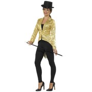 Adult Woman Gold Sequin Tailcoat Jacket (Small, 8-10) Pk 1 (JACKET ONLY)