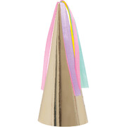 Gold Unicorn Horn Party Hats With Tassel (Pk 8)