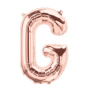 Small Rose Gold Letter G Foil Balloon Pk 1 (Air Inflation Only)