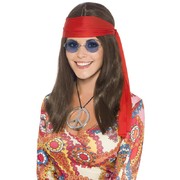Adult Hippy Chick Kit (Wig, Glasses, Medallion and Headband)