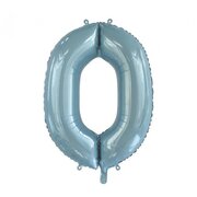 Light Blue Number 0 Foil Supershape Balloon (34in/85cm) Pk 1