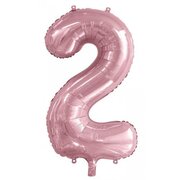 Light Pink Number 2 Foil Supershape Balloon (34in,/85cm) Pk 1