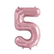 Light Pink Number 5 Foil Supershape Balloon (34in,/85cm) Pk 1