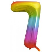 Rainbow Splash Number #7 Supershape 34in. (86cm) Foil Balloon Pk 1