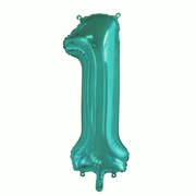 Teal Number 1 Foil Supershape Balloon (34in,/85cm) Pk 1