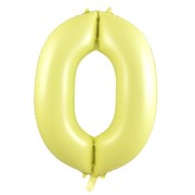 Matte Yellow Number 0 Foil Supershape Balloon (34in-86cm)