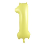 Matte Yellow Number 1 Foil Supershape Balloon (34in-86cm)