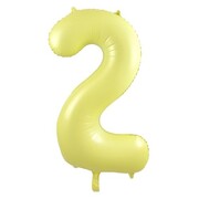Matte Yellow Number 2 Foil Supershape Balloon (34in-86cm)