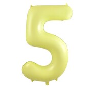 Matte Yellow Number 5 Foil Supershape Balloon (34in-86cm)
