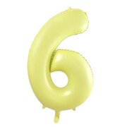 Matte Yellow Number 6 Foil Supershape Balloon (34in-86cm)