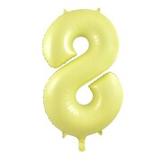 Matte Yellow Number 8 Foil Supershape Balloon (34in-86cm)