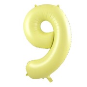 Matte Yellow Number 9 Foil Supershape Balloon (34in-86cm)