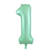Matte Mint Green Number 1 Foil Supershape Balloon (34in-86cm)