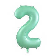 Matte Mint Green Number 2 Foil Supershape Balloon (34in-86cm)