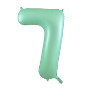 Matte Mint Green Number 7 Foil Supershape Balloon (34in-86cm)