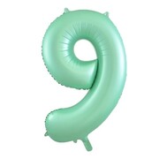 Matte Mint Green Number 9 Foil Supershape Balloon (34in-86cm)