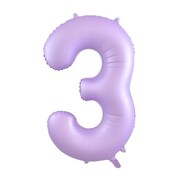 Matte Lilac Number 3 Foil Supershape Balloon (34in-86cm)