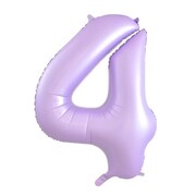 Matte Lilac Number 4 Foil Supershape Balloon (34in-86cm)
