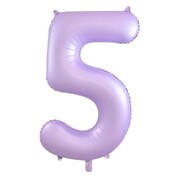 Matte Lilac Number 5 Foil Supershape Balloon (34in-86cm)